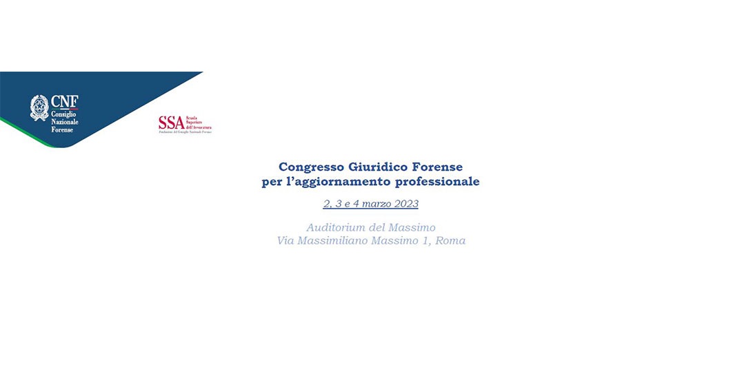  Congresso Giuridico Forense per l’aggiornamento professionale